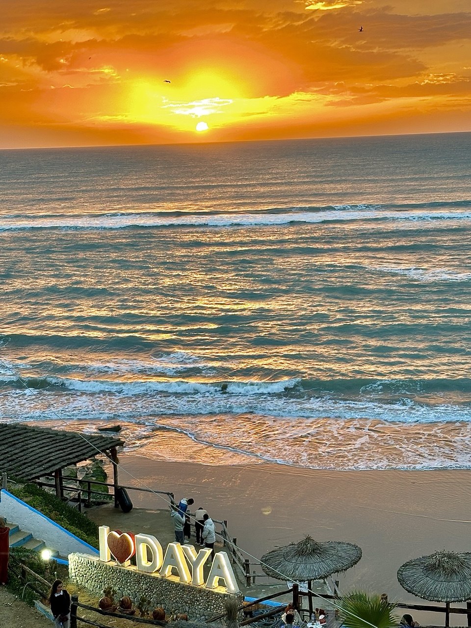 Cafe Daya terrace overlooking the beach